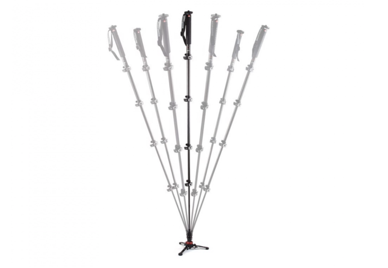 Monopode MANFROTTO Vidéo Xpro, Base FLUIDTECH, 5 sections, Carbone